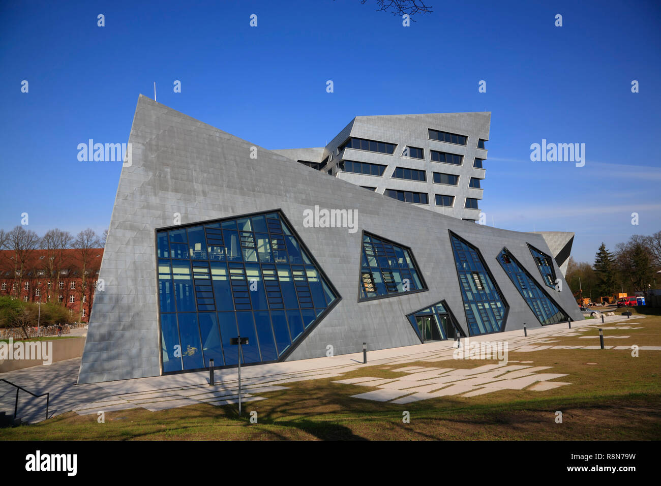 Central building of Leuphana University, Libeskind-Bau, Lueneburg, Lüneburg, Lower Saxony, Germany, Europe Stock Photo