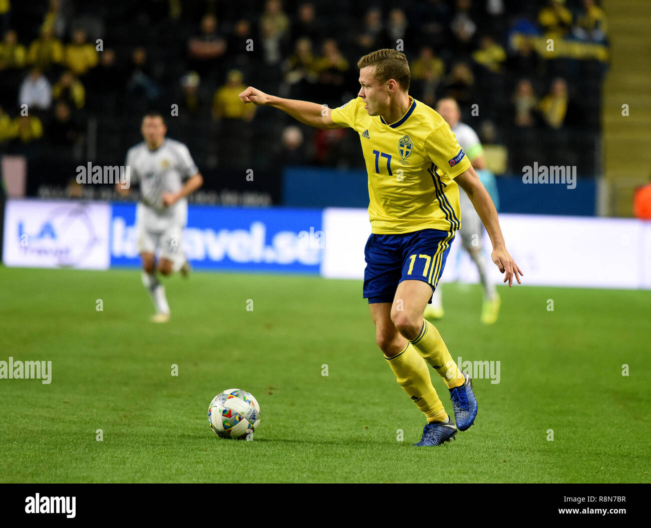 Solna, Sweden - November 20, 2018. Sweden national team midfielder Viktor Claesson during UEFA Nations League match Sweden vs Russia in Solna. Stock Photo