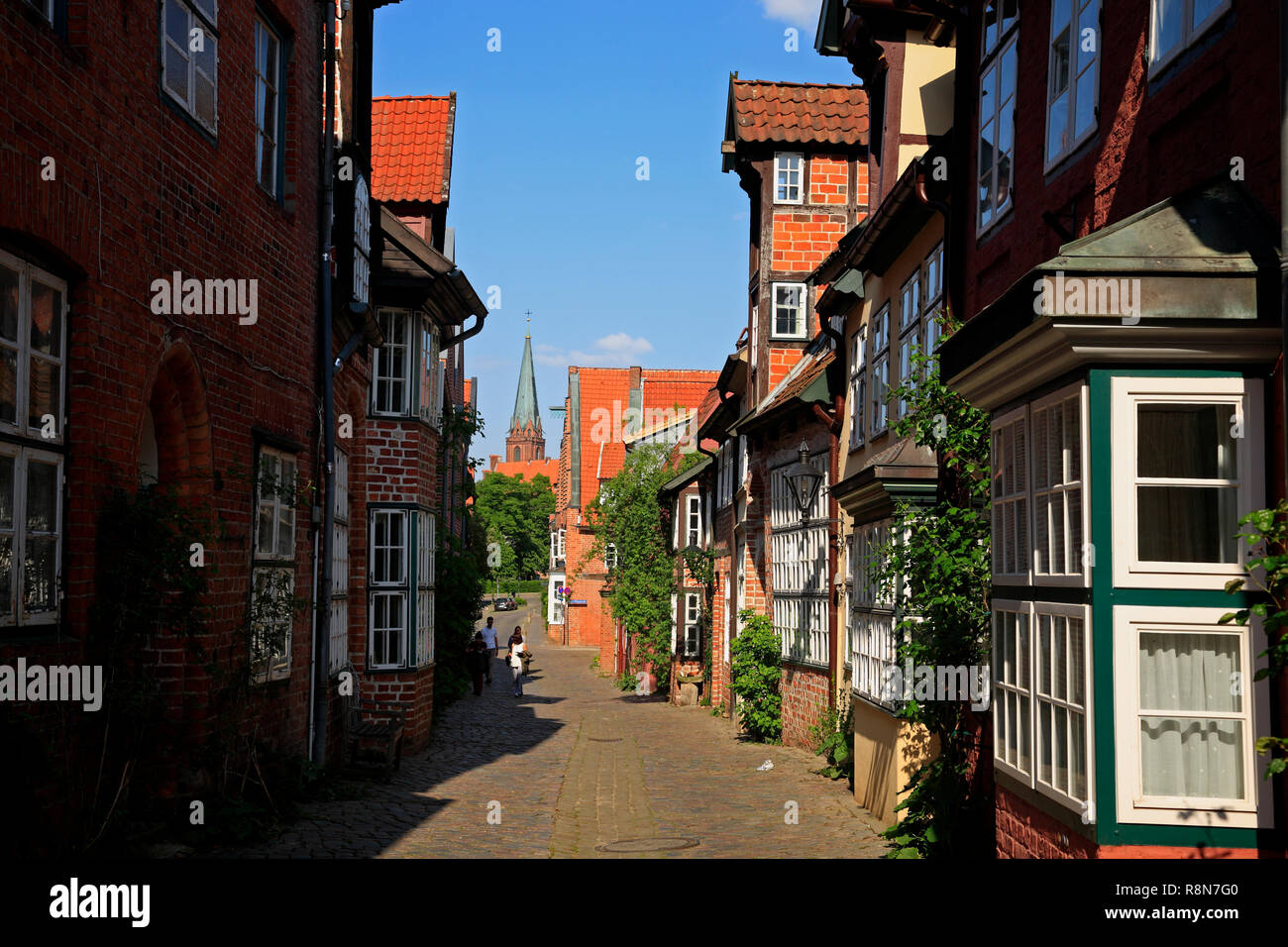 Houses in the street Auf dem Meere, old town,  Lüneburg, Lueneburg, Lower Saxony, Germany, Europe Stock Photo