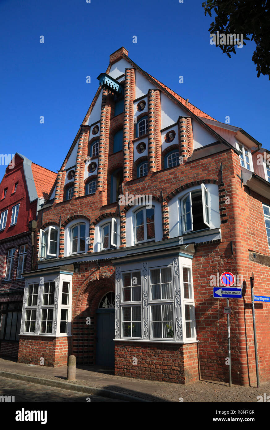 House in the street Auf dem Meere, old town,  Lüneburg, Lueneburg, Lower Saxony, Germany, Europe Stock Photo