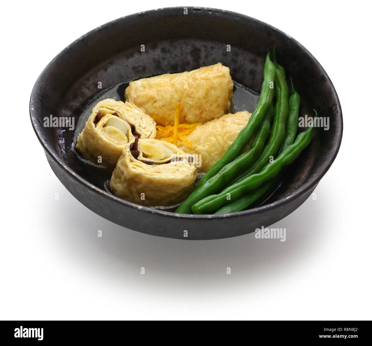 Yuba maki, tofu skin dish, Japanese vegetarian food Stock Photo Alamy