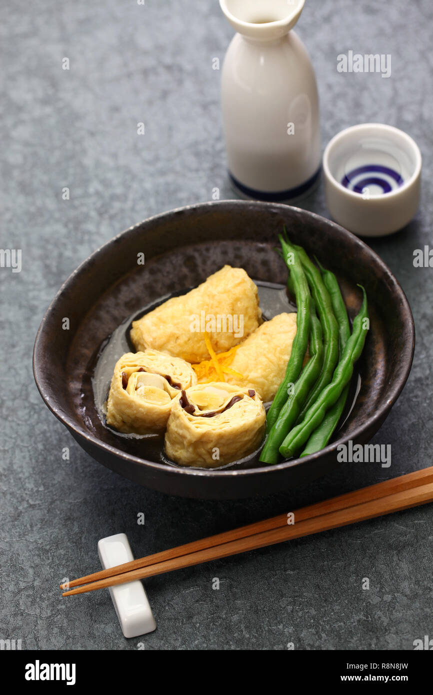Yuba maki, tofu skin dish, Japanese vegetarian food Stock Photo Alamy