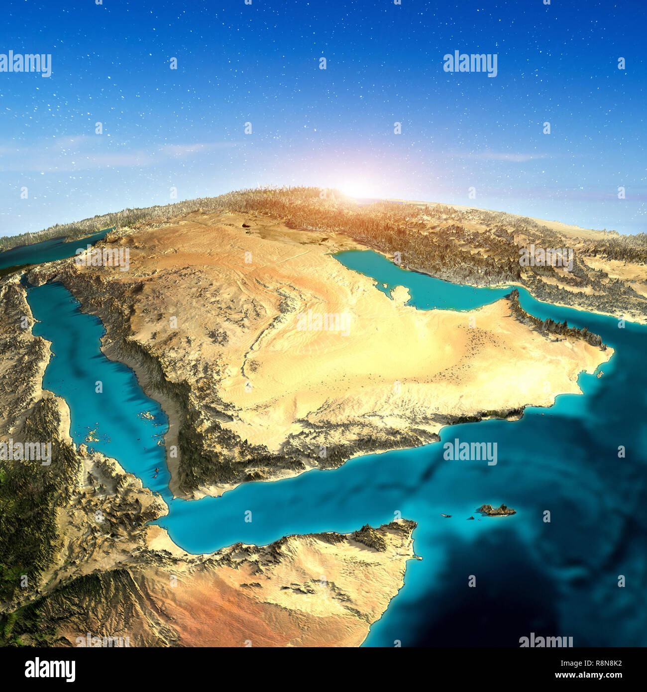 Saudi Arabia 3d map Stock Photo