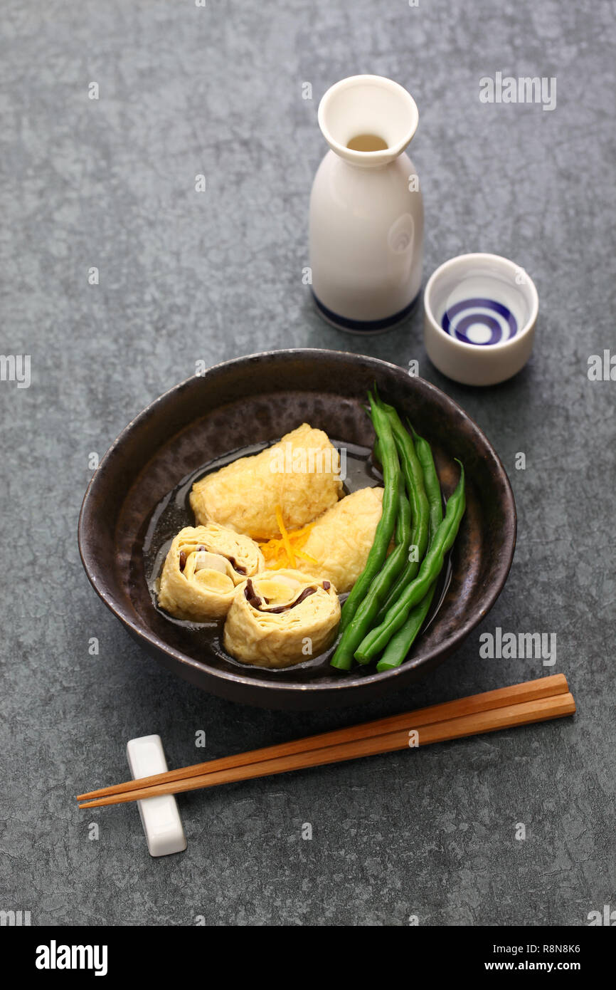 Yuba maki, tofu skin dish, Japanese vegetarian food Stock Photo Alamy