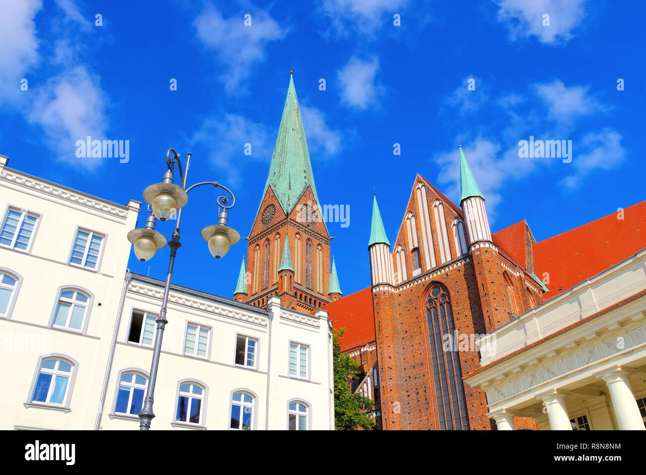 Schwerin the cathedral, a famous brick building  in Germany Stock Photo