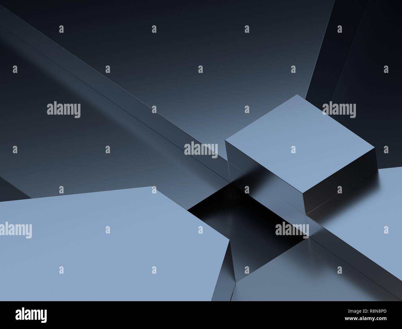 Abstract Hi Tech 3d Background Of Blurred Reflected Metal Surface