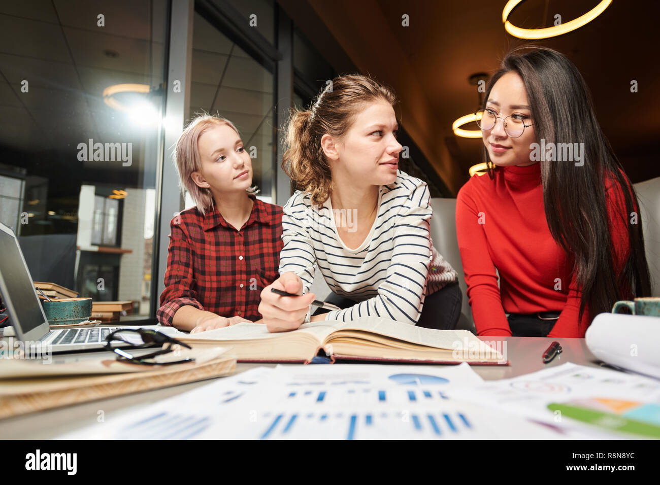 Students studying in team Stock Photo