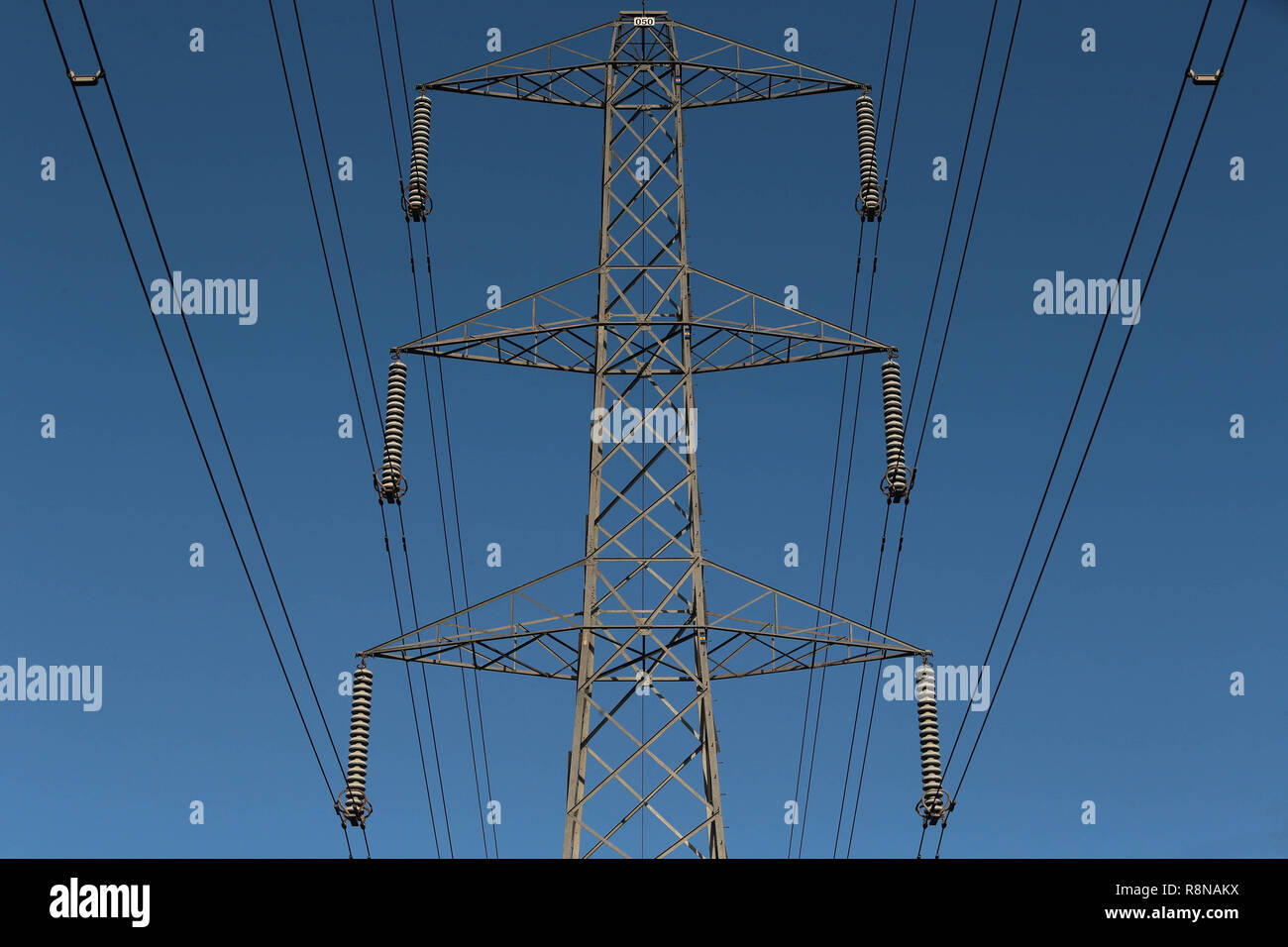 Electric Pylons in the countryside Stock Photo