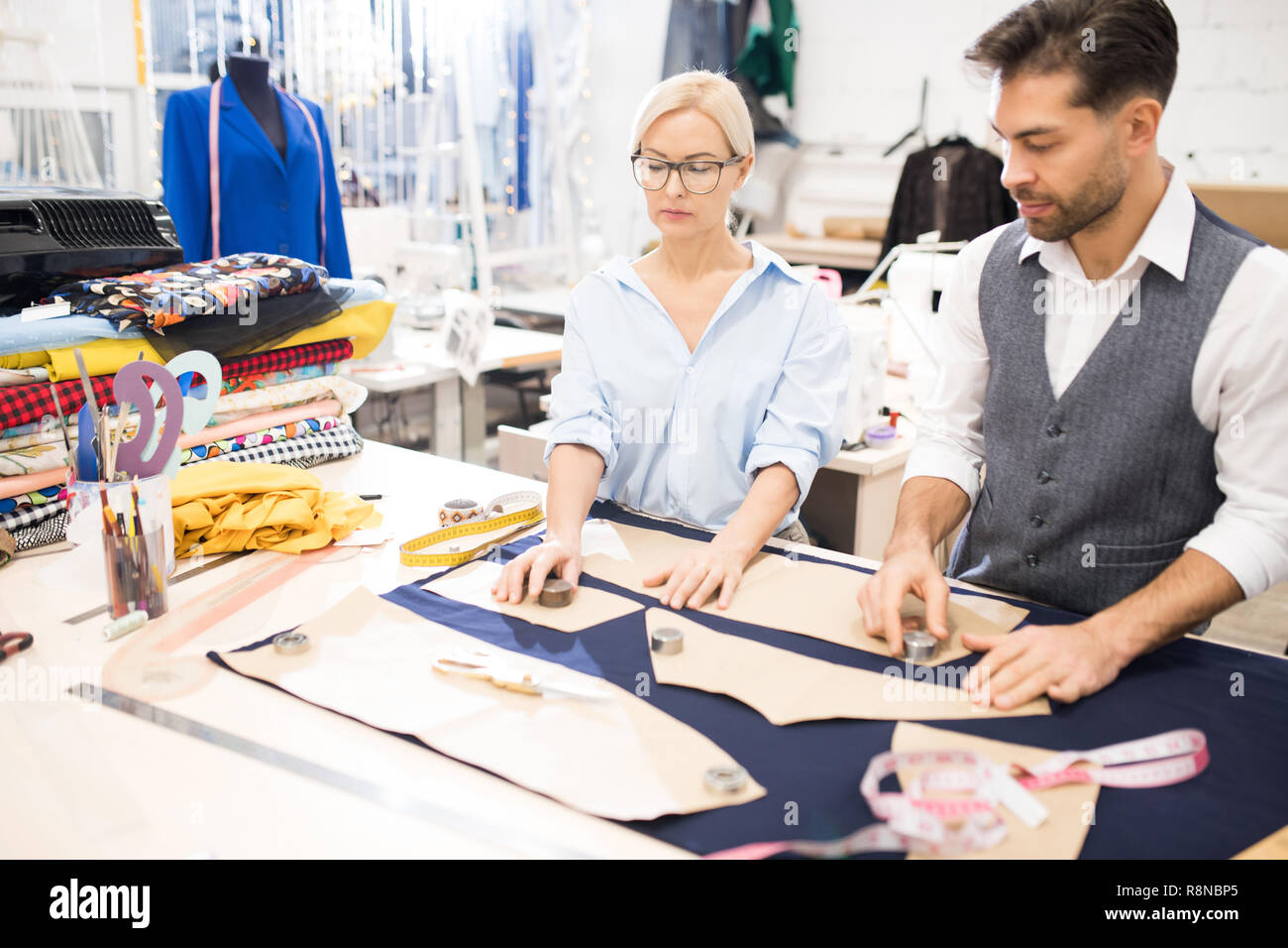 Tailors Working in Atelier Studio Stock Photo Alamy