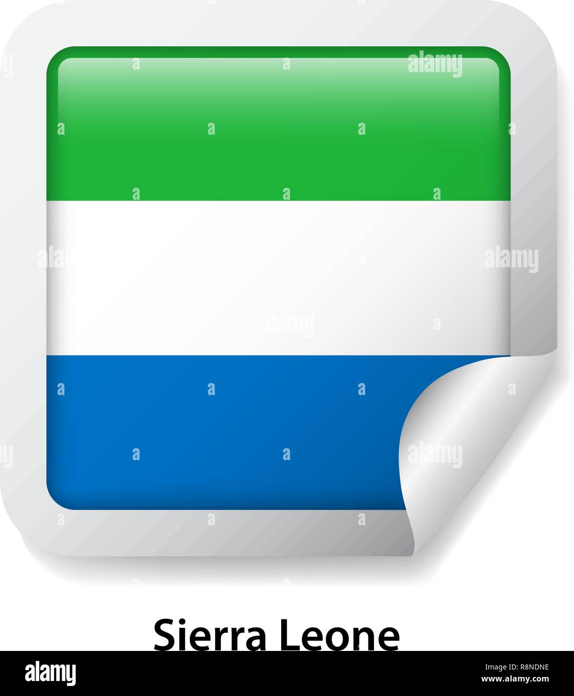 Flag of Sierra Leone. Round glossy badge sticker Stock Vector Image ...