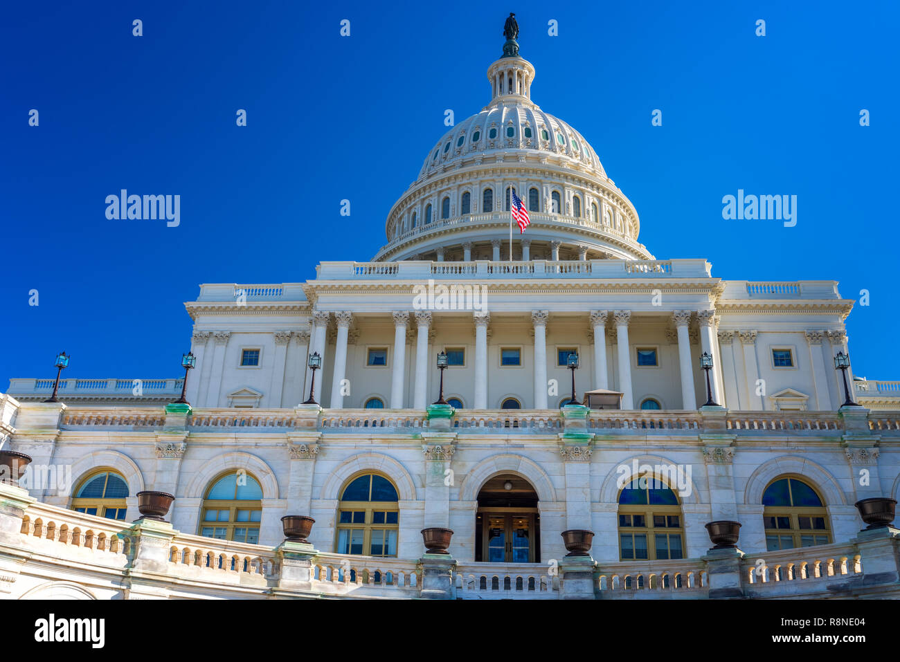 US Capitol at sunny day Stock Photo