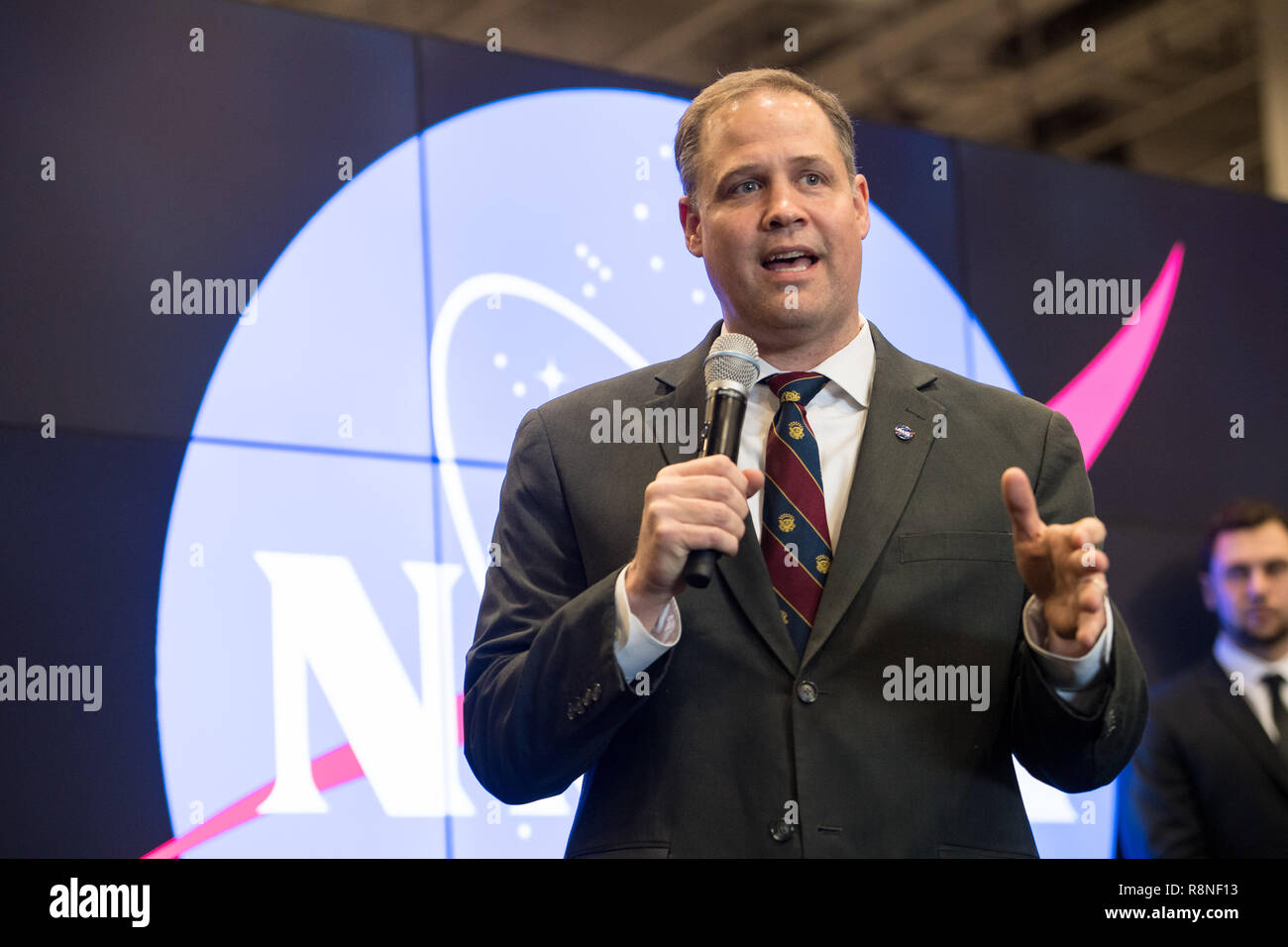 NASA Administrator Jim Bridenstine delivers remarks to the Earth Science Town Hall at the American Geophysical Union annual meeting at the Marriott Marquis December 11, 2018 in Washington, DC. Stock Photo