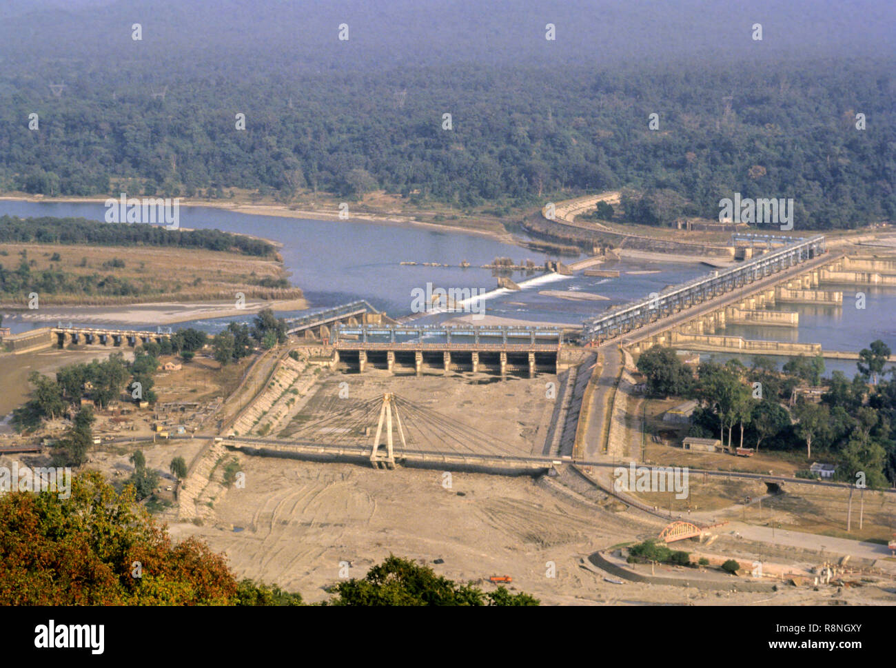 dam on river Ganga, haridwar, uttar pradesh, india Stock Photo Alamy