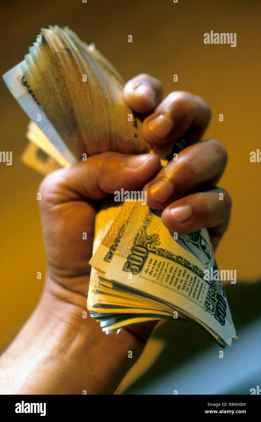 money, Notes, rupees, Indian currency, india Stock Photo