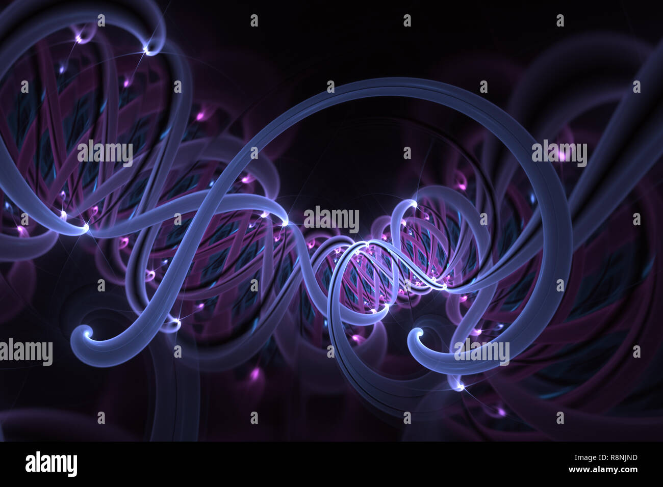 Scientific illustration of DNA molecule spiral. Genetic engineering and gene manipulation concept. DNA helix molecules and chromosomes, DNA strand, mo Stock Photo