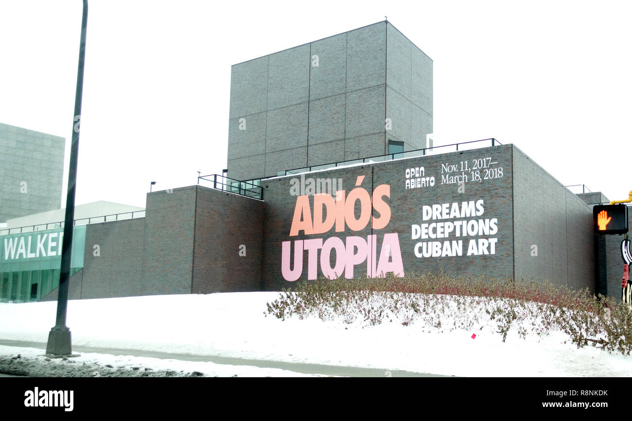Walker Art Museum exhibiting Cuban Art titled Adios Utopia Dreams Deceptions. Minneapolis Minnesota MN USA Stock Photo