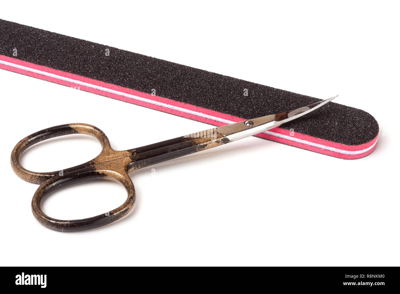 nail scissors and file isolated on white background Stock Photo - Alamy