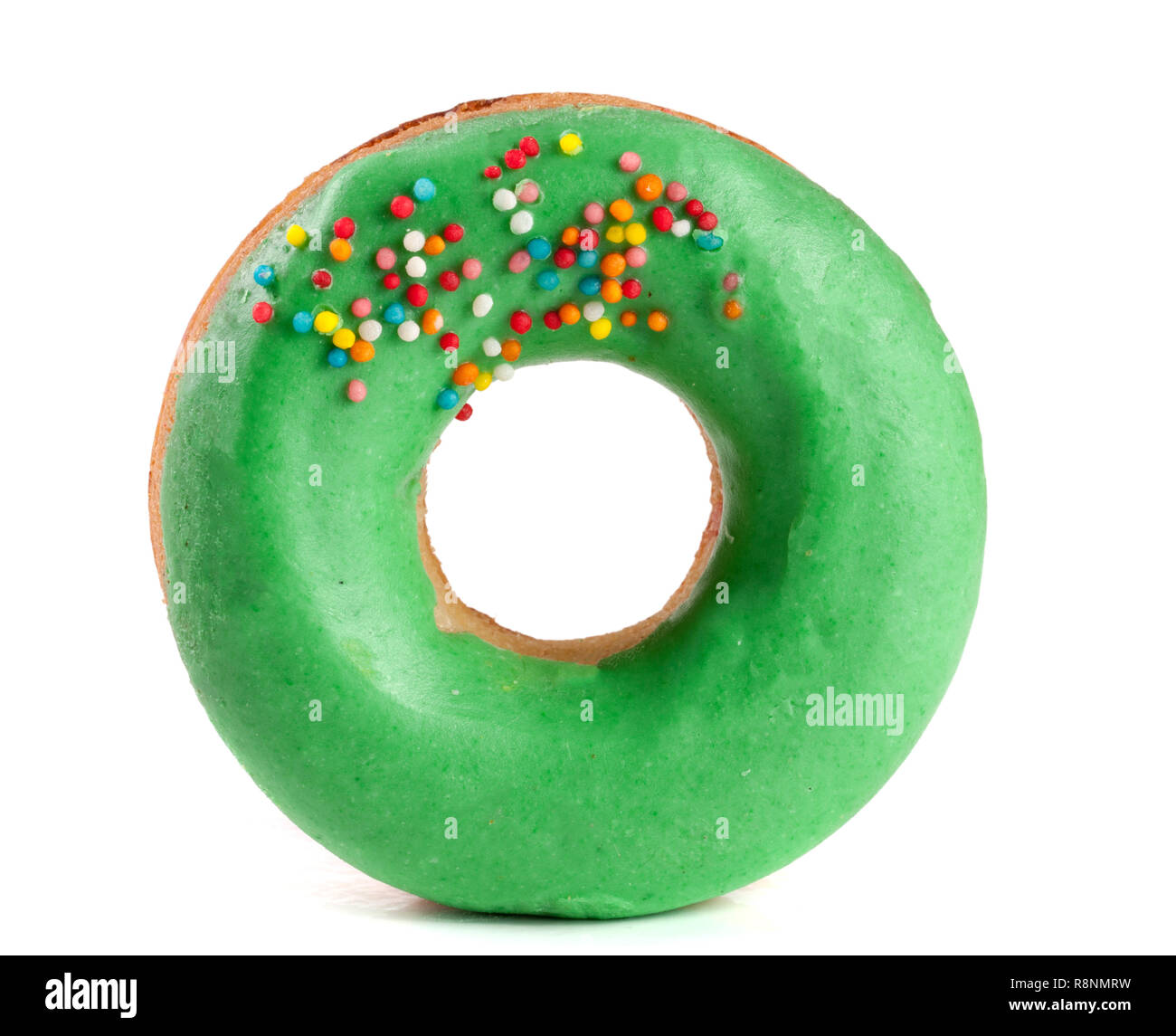 one glazed donut isolated on white background Stock Photo - Alamy