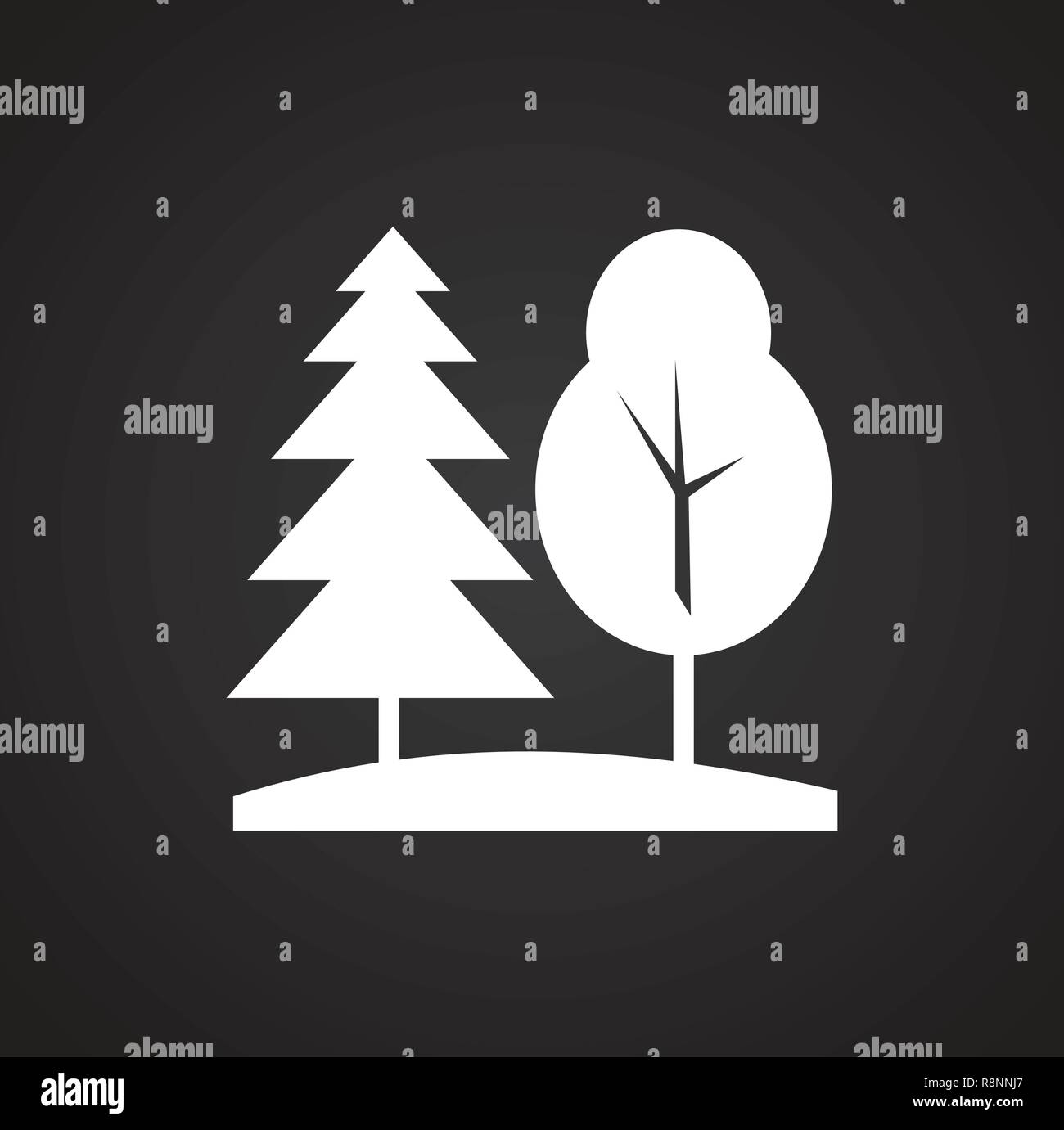 Forest icon on black background for graphic and web design, Modern ...