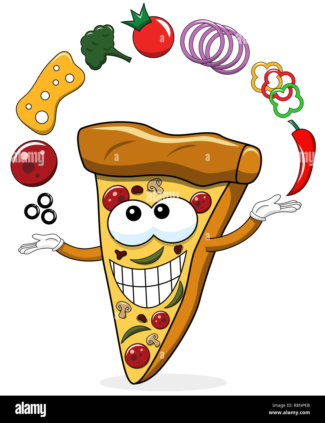 Pizza Slice Cartoon Juggler Toppings Funny Isolated On White Stock Photo Alamy Pizza Slice Cartoon Juggler Toppings Funny Isolated On White Stock Photo Alamy