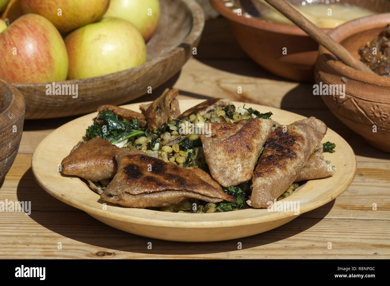 Medieval banquet foods Stock Photo