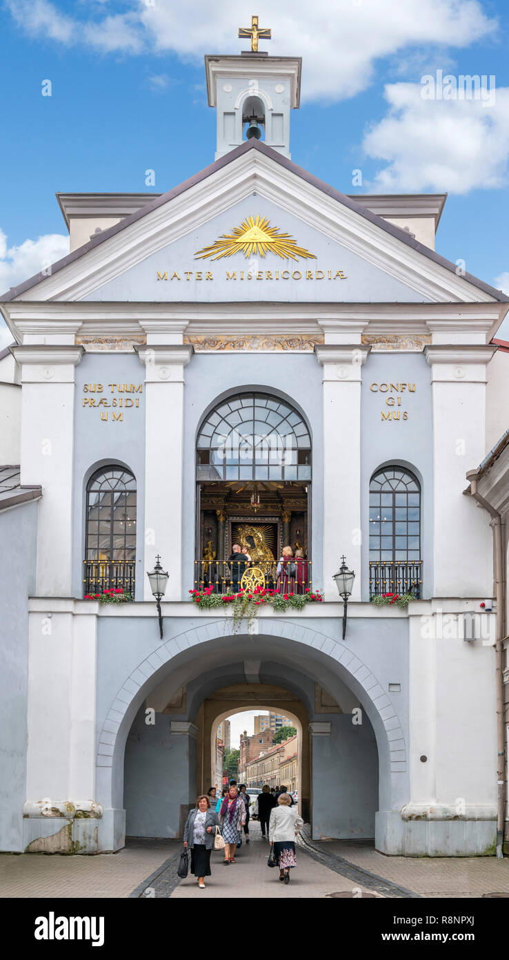 The Gates of Dawn (Aušros Vartai) in the Old Town. Vilnius, Lithuania Stock Photo