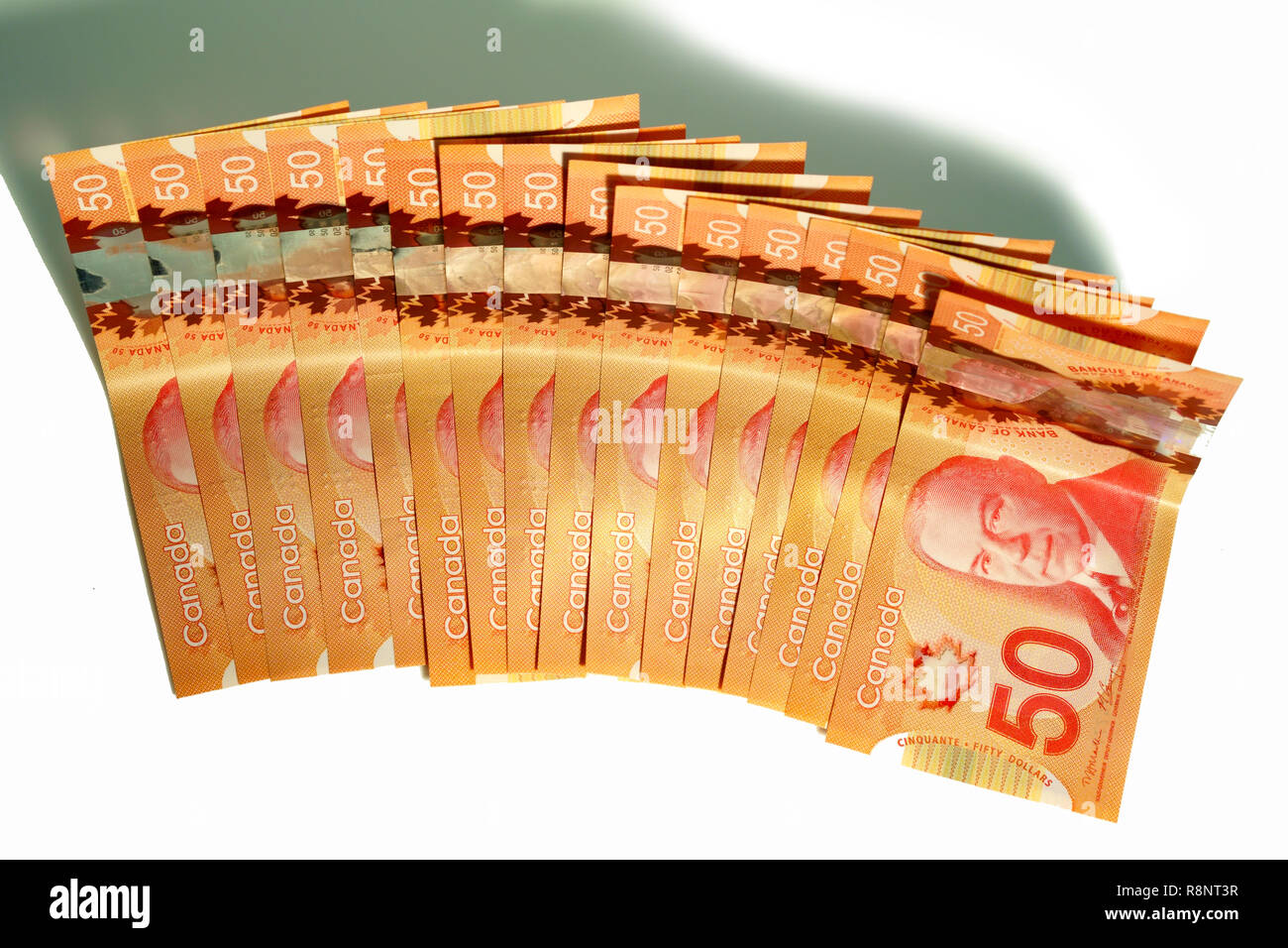 Canadian money and change. Stock Photo
