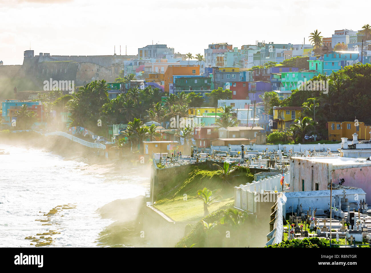 La Perla beautiful district in Old San Juan at sunrise Stock Photo