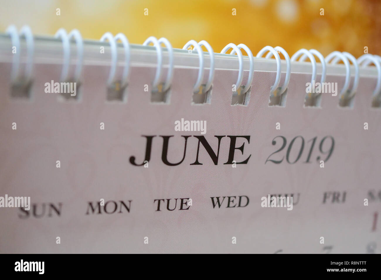 Close up calendar of June 2019 Stock Photo