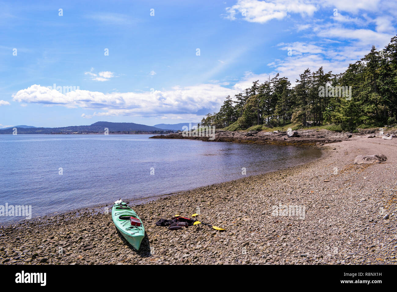 Kayaking at Sidney, BC Canada Stock Photo