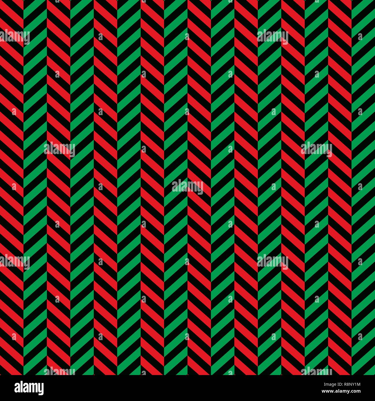 Herringbone Christmas seamless pattern on black background eps10 Stock Vector