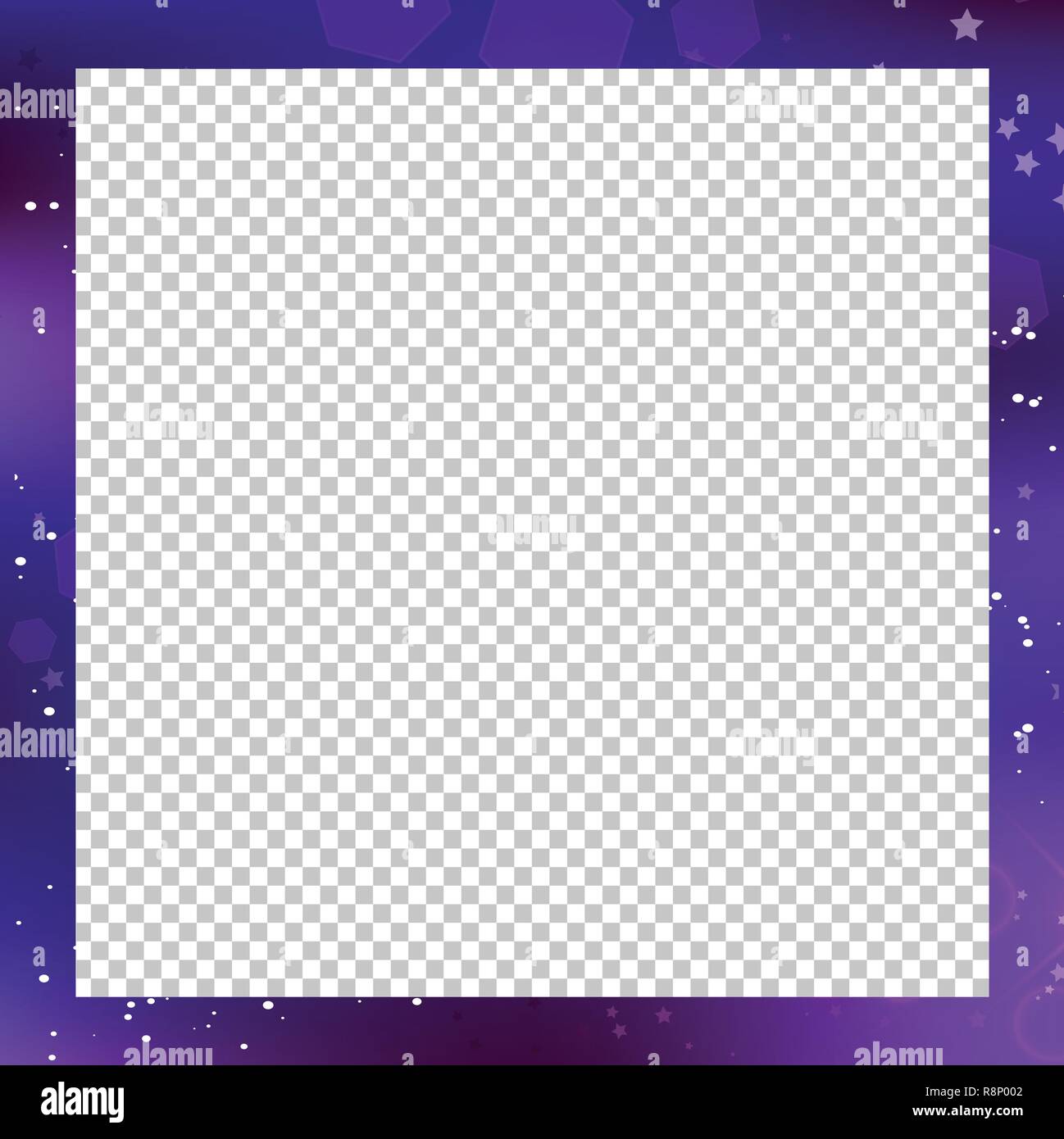 Vector Fantastic Galaxy Square Border On Transparent Background