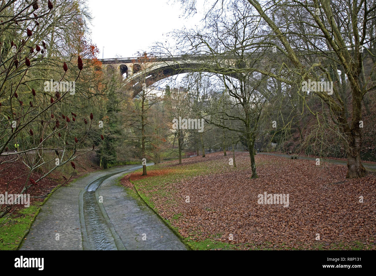 Petrusse Valley in  Luxembourg city Stock Photo