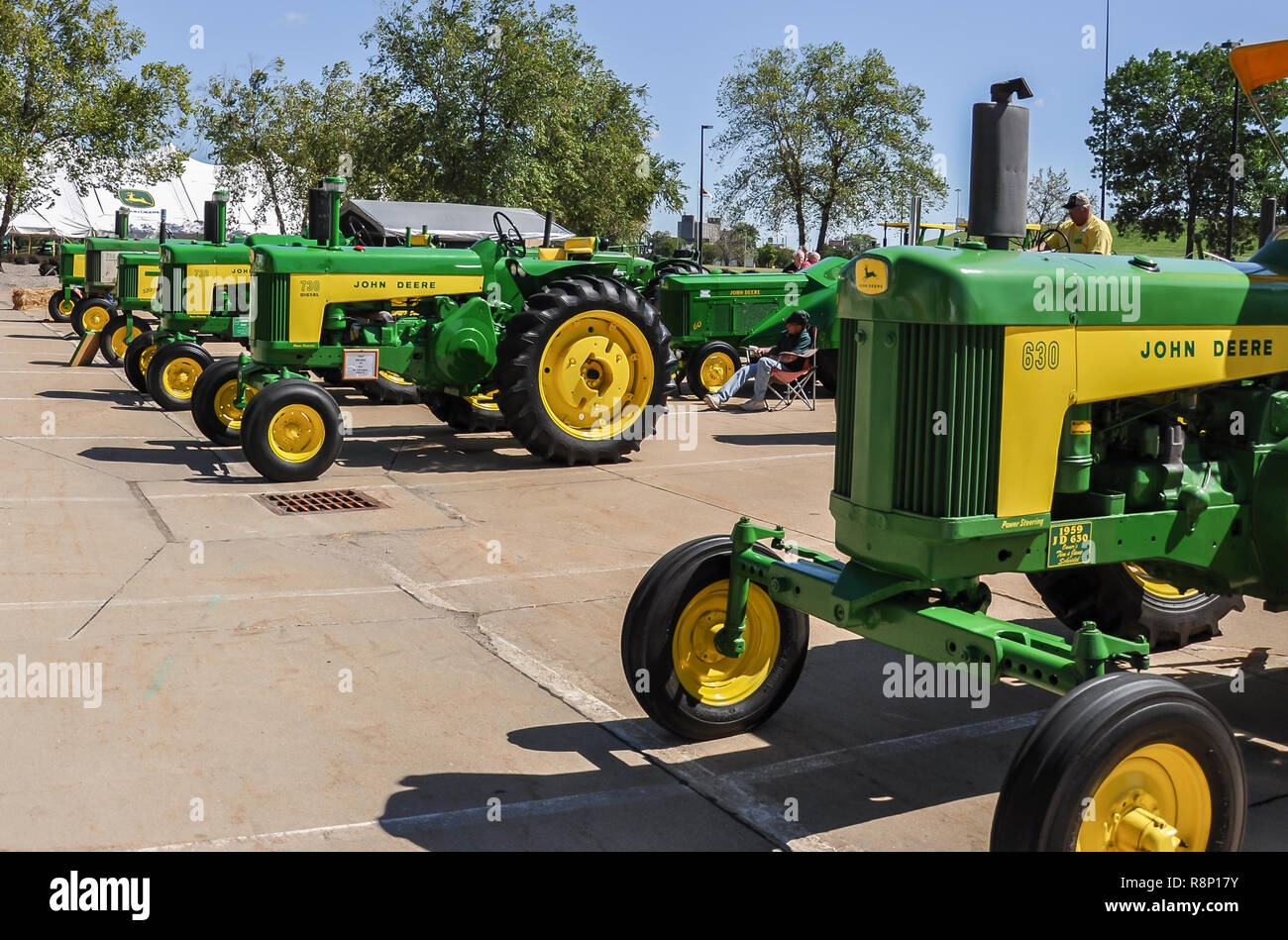Display in Waterloo, Iowa of some John Deere tractors Stock Photo Alamy