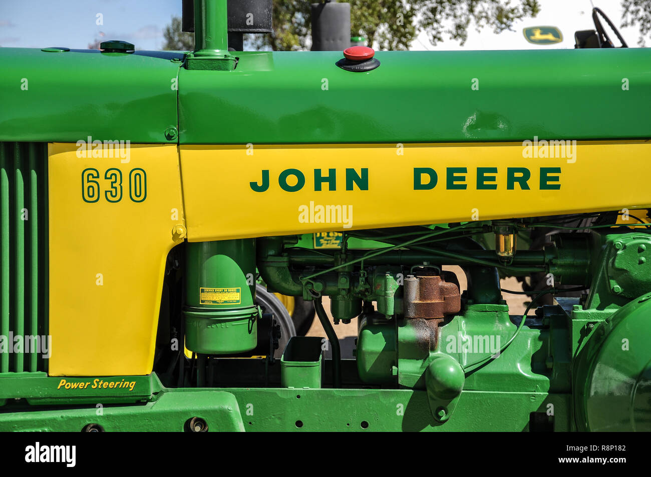 Display in Waterloo, Iowa of some John Deere tractors Stock Photo Alamy