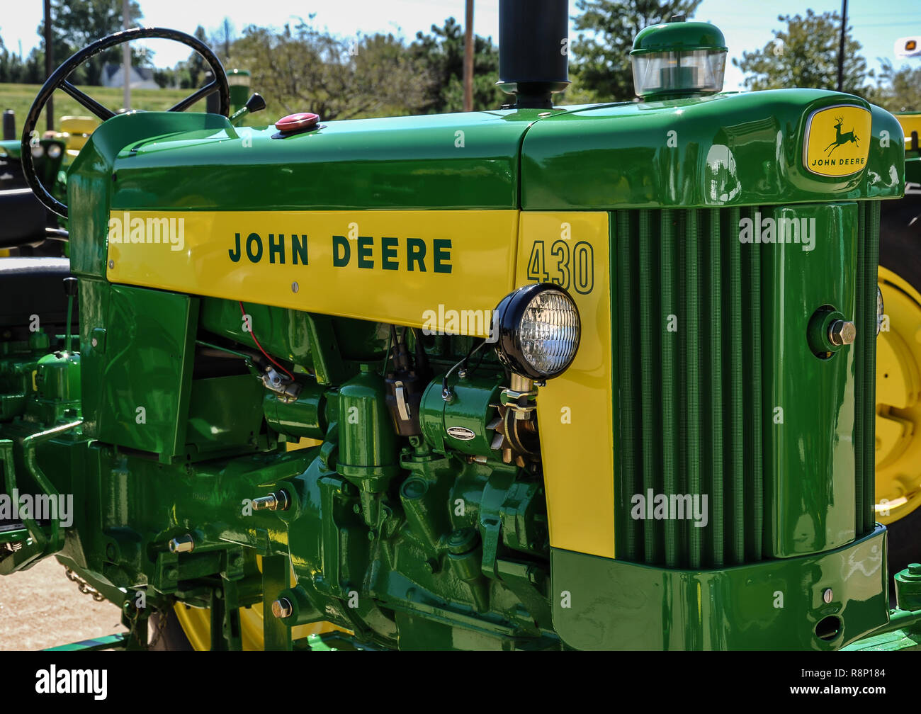 Display in Waterloo, Iowa of some John Deere tractors Stock Photo Alamy