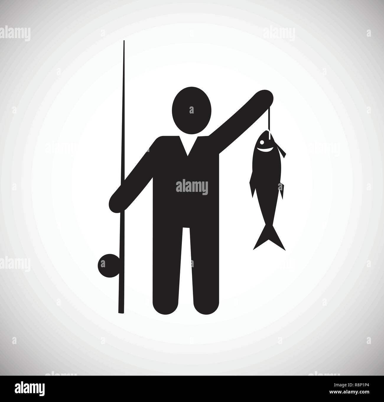 Fisherman icon on white background for graphic and web design, Modern ...