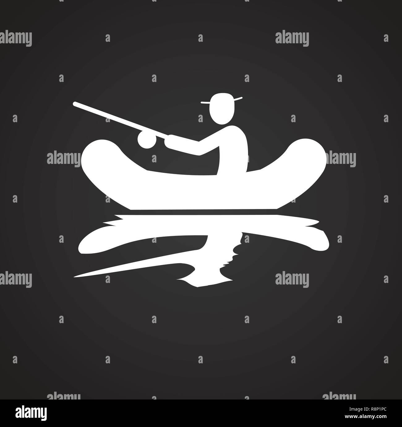 Fisherman icon on black background for graphic and web design, Modern ...