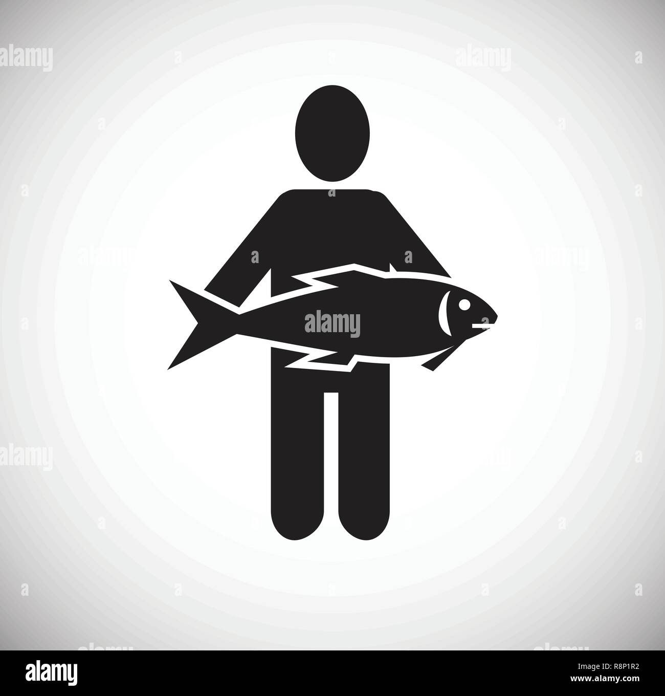 Fisherman icon on white background for graphic and web design, Modern ...