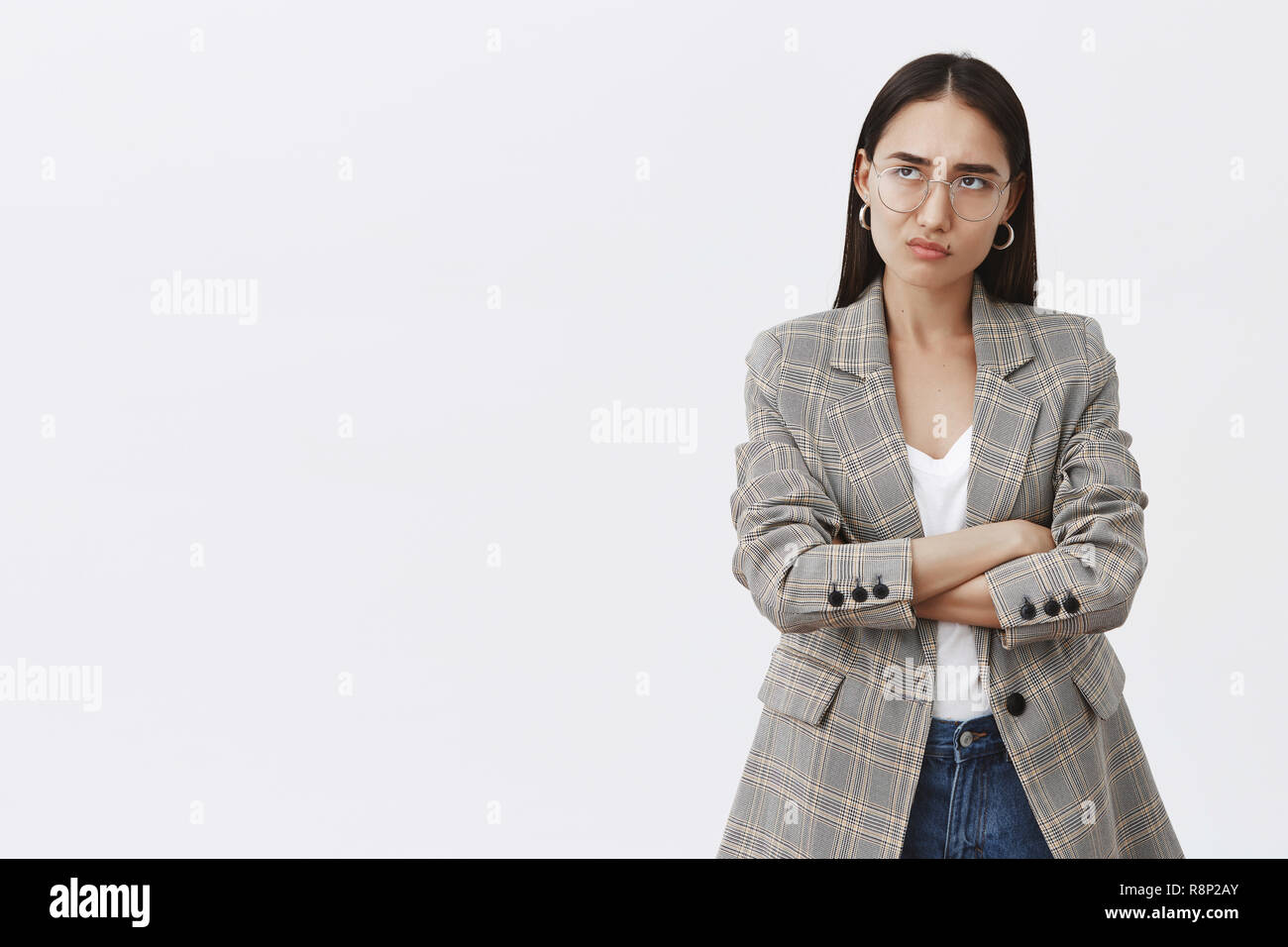 Girl feeling displeased being disappointed with ruined plans. Gloomy ...