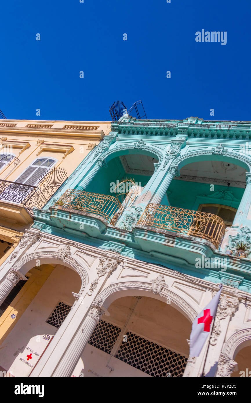 colourful old painted buildings in Havana Cuba Stock Photo - Alamy