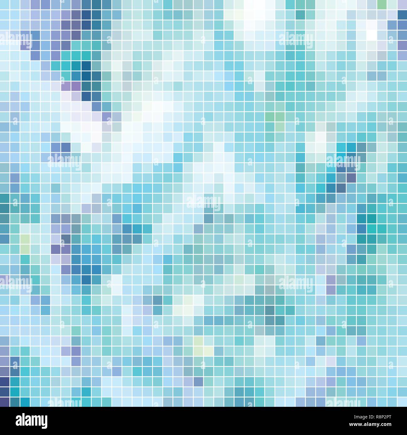 abstract vector square pixel mosaic background - light blue Stock ...