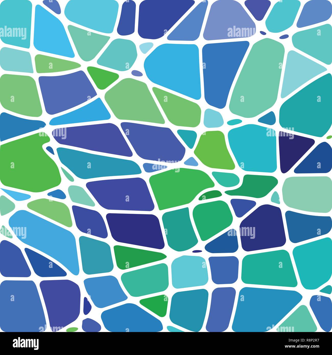 abstract vector stained-glass mosaic background - blue and green Stock ...