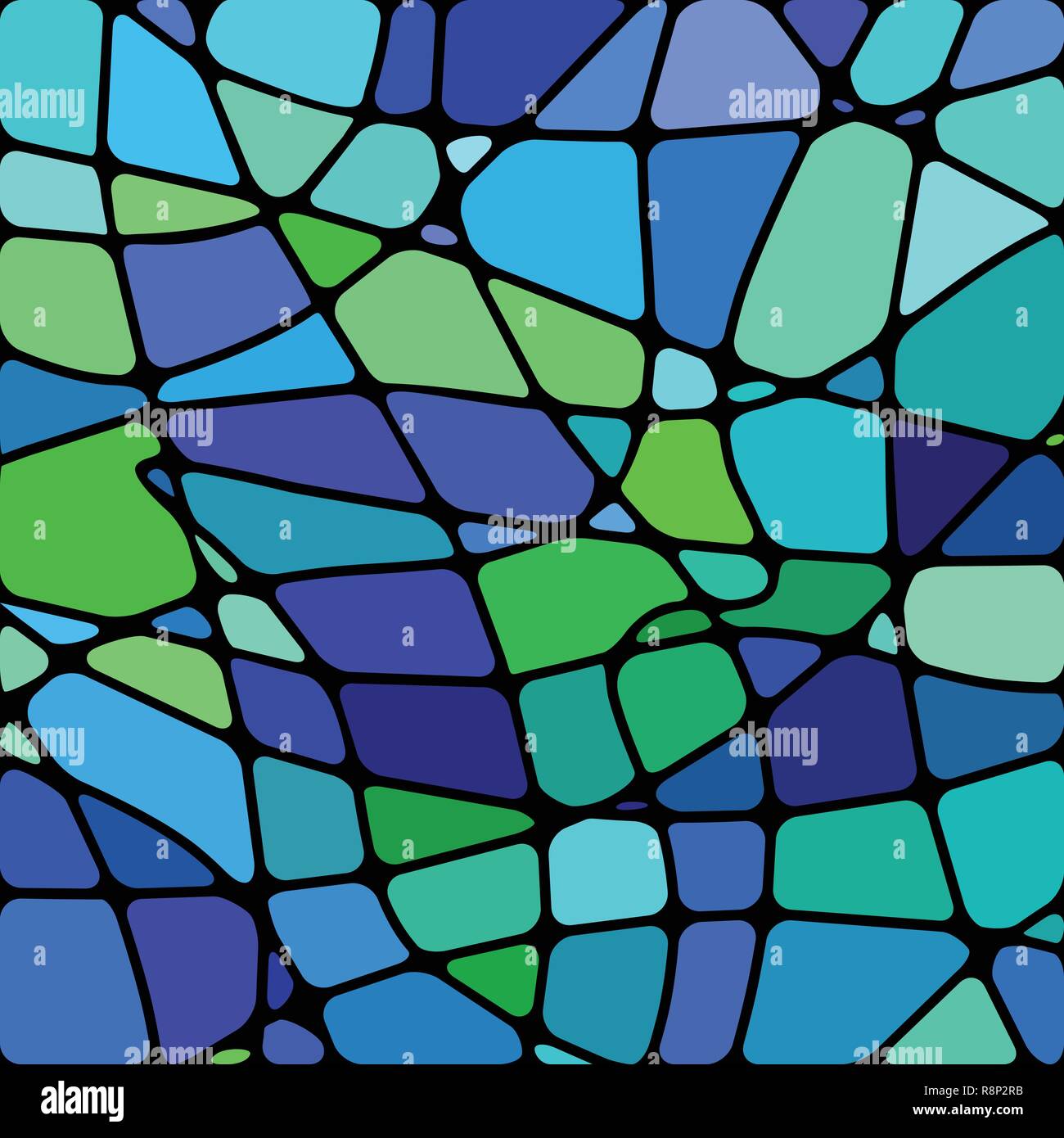 abstract vector stained-glass mosaic background - blue and green Stock ...