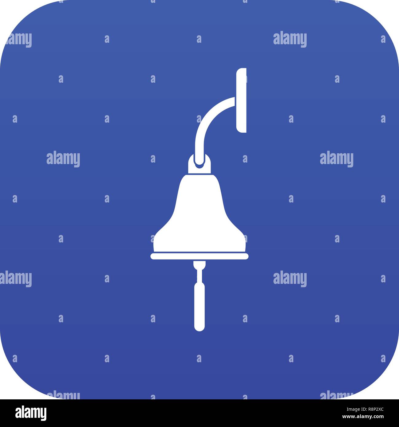 Ship bell icon digital blue Stock Vector