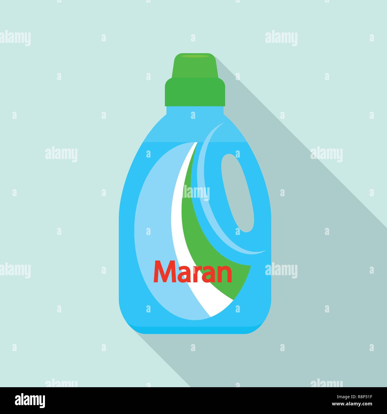 Wash gel bottle icon, flat style Stock Vector