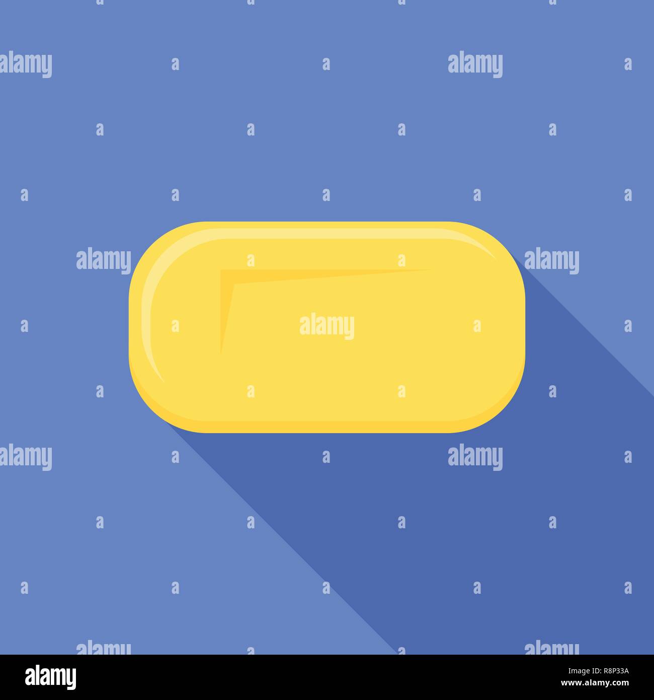 Yellow soap icon, flat style Stock Vector