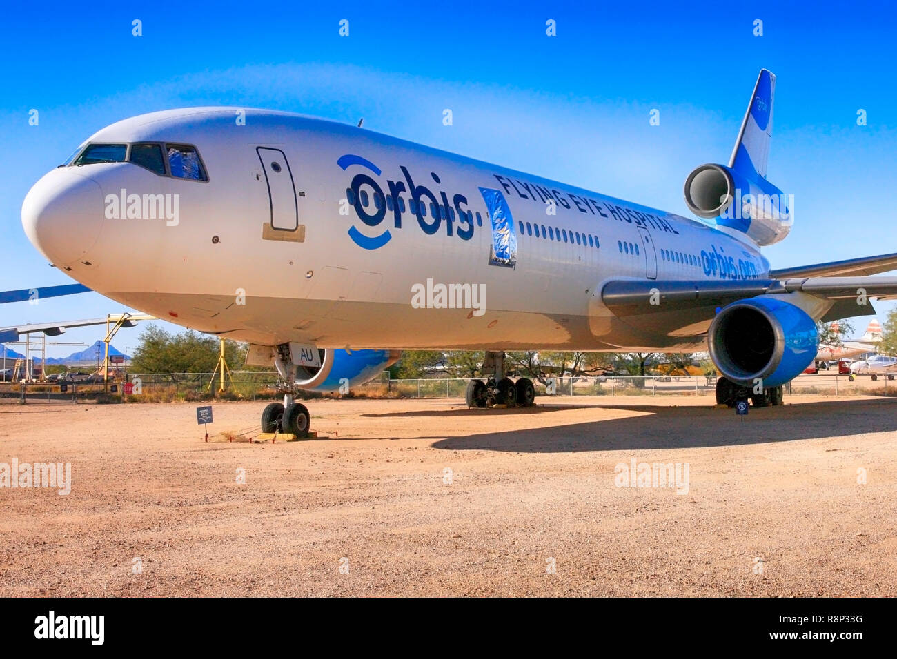 Orbis International Flying Eye Hospital DC-10 on display at the Pima Air & Space Museum in Tucson, AZ Stock Photo