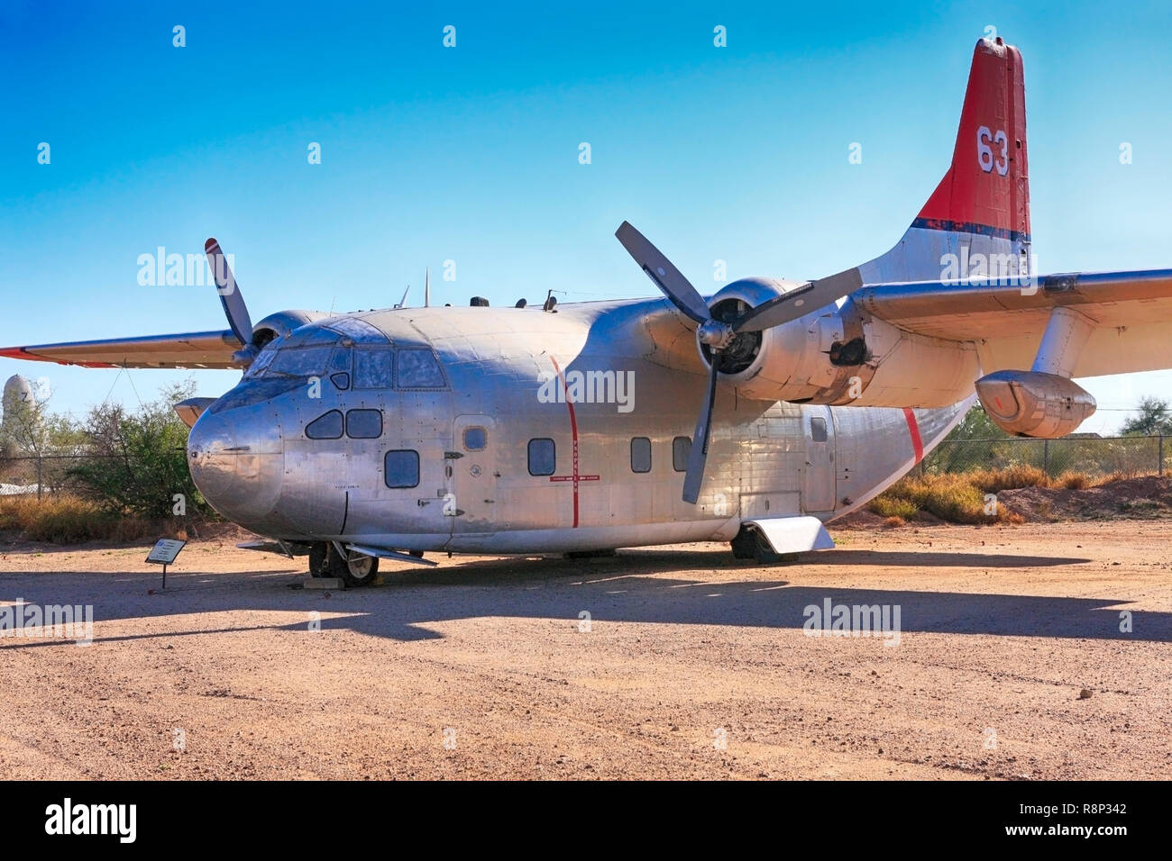Fairchild C-123 Provider Transport Plane on display at the Pima Air & Space Museum in Tucson, AZ Stock Photo
