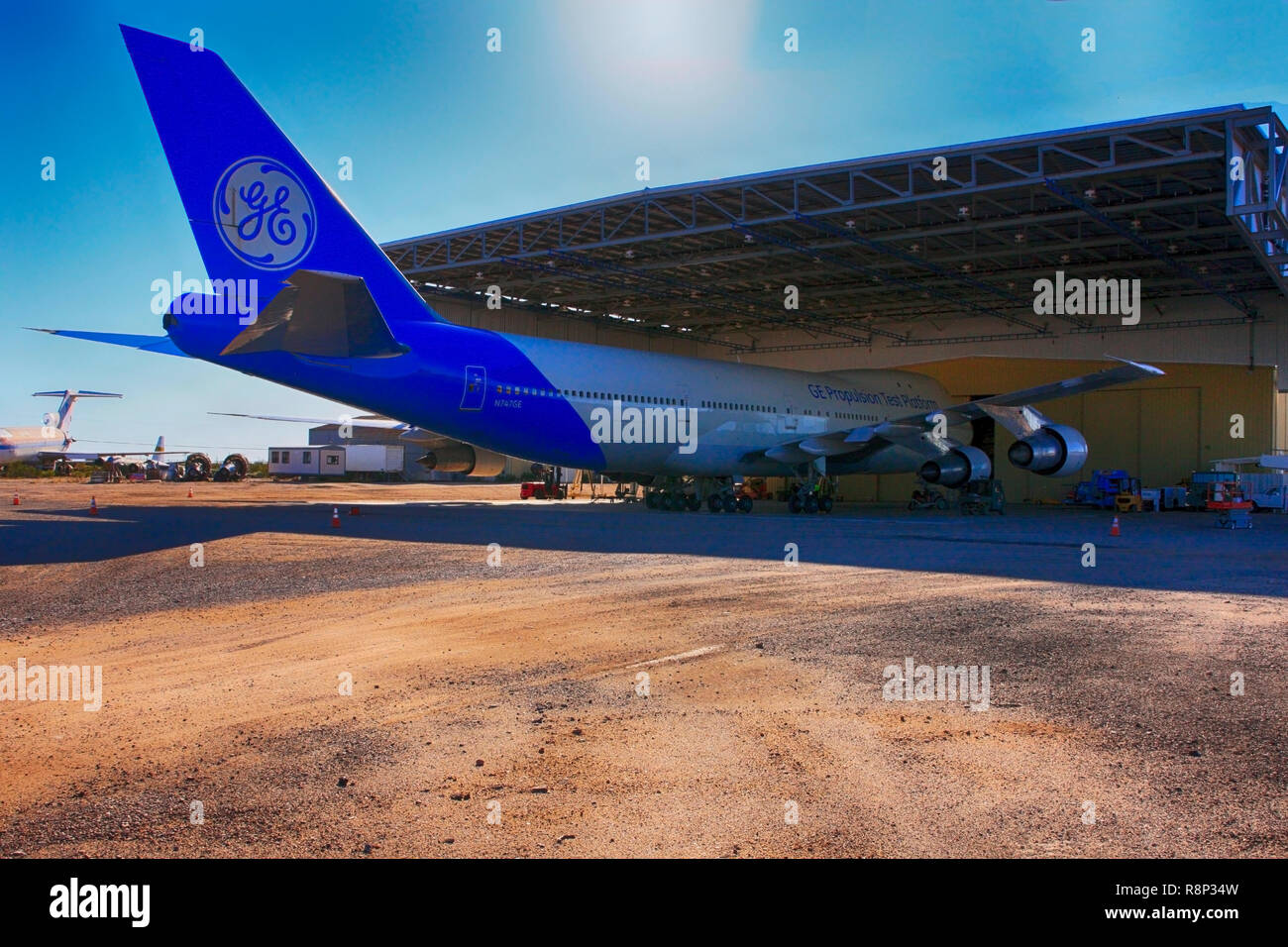 GE Propulsion Test Platform Boeing 747 plane on display at the Pima Air & Space Museum in Tucson, AZ Stock Photo